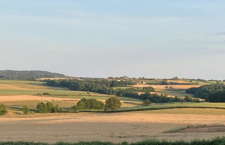 Enjoy breathtaking views of the fields surrounding Cottage in Lanty, located in beautiful Burgundy, France.