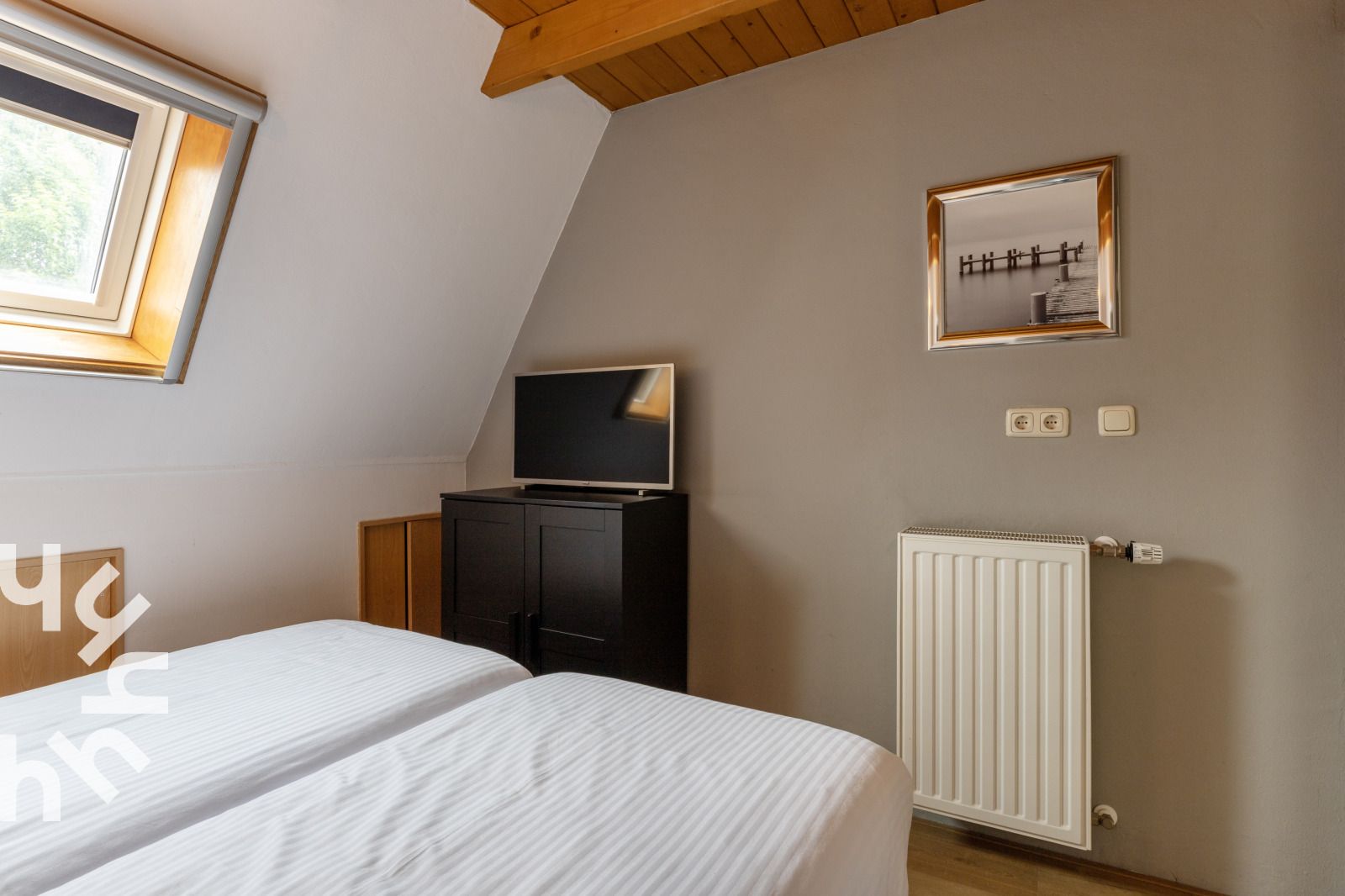 Sunset at the old building near vacation home FR474, Delfstrahuizen.