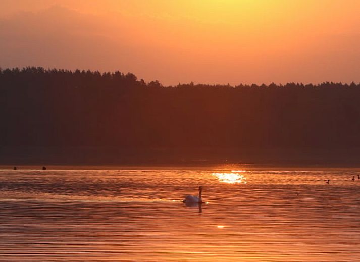 Sfeervolle slaapkamer in Vakantiehuis in Joachimsthal, een rustige vakantiewoning in Berlijn / Brandenburg, Duitsland.