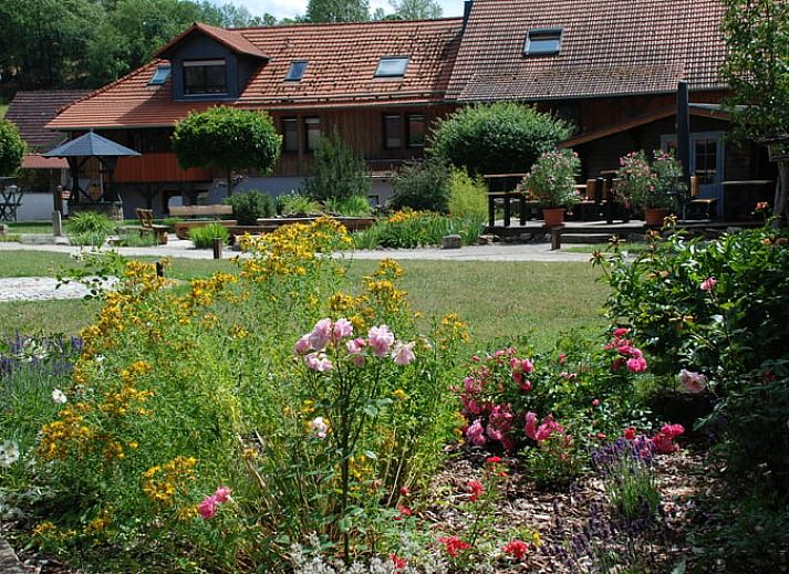 Gezellige binnenruimte van Huisje in Rudolstadt, vakantiehuis in Thuringen, Duitsland, met stijlvolle trap en eetgedeelte.