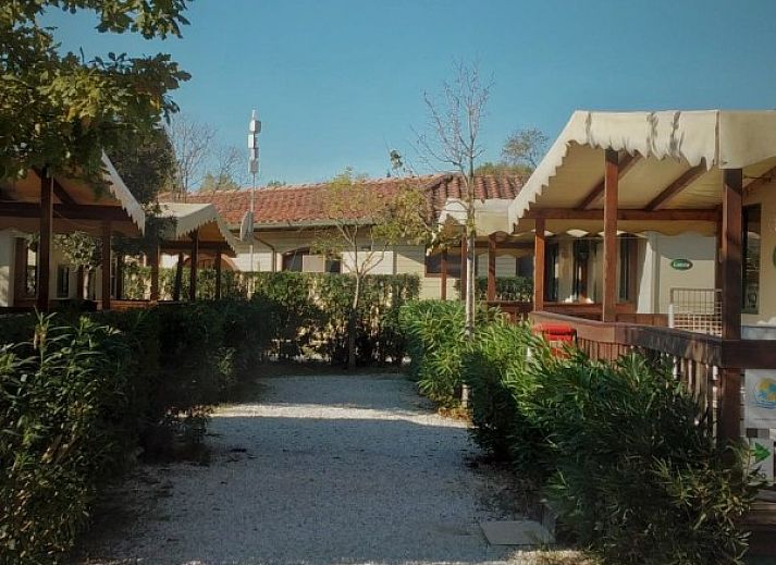Geniet van de rust bij Toscachalets in Viareggio, Toscane. Vakantiehuis met veranda omringd door natuur.