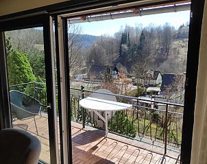 Geniet van het uitzicht vanaf het terras van vakantiehuis Wieda in Harz, Duitsland, omgeven door prachtige natuur.