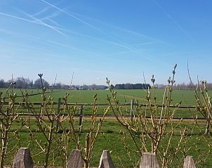 Uitzicht over de velden vanuit Witte Hoef vakantiehuis in Schaffen, Vlaams-Brabant, Belgi.