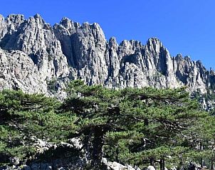 Adembenemend berglandschap bij vakantiehuis Solenzara in Corsica, Frankrijk, omringd door groene natuur.