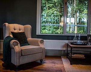 Comfortabele stoel met uitzicht op natuur in Atelier van Antonine vakantiehuis, Bornem, Antwerpen.