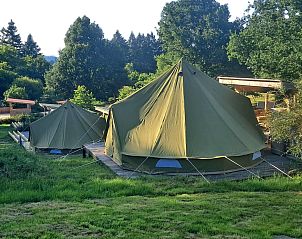 Bell Tent 6M glamping lodge in Eymoutiers, Limousin, surrounded by lush nature and peaceful forests.
