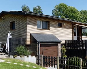 Vooraanzicht van Huisje in La Reid, vakantiehuis met veranda in de Ardennen, Luik, Belgi.