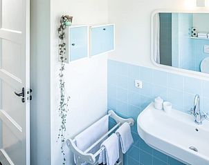 Frisse badkamer in Vakantiehuis in Hemelum, moderne faciliteiten in de Friese meren.