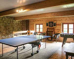 Speelruimte in Vakantiehuis La Rochette, Marche-en-Famenne, Ardennen met tafeltennis en darts voor ontspanning in Belgi.