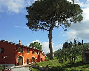 Enjoy the charming Agriturismo Mara vacation home in picturesque Castelfiorentino, Tuscany, surrounded by green hills.