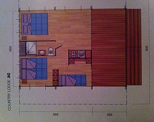Karte von Safari-Zelt inkl. Sanitranlagen in Monteciccardo, Italien, mit gerumiger Veranda und komfortablem Innenraum.