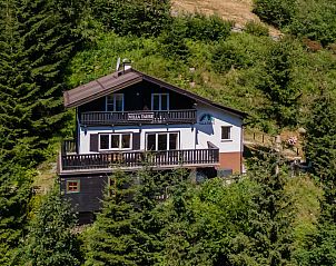 Villa Taube in Bad Gastein, Salzburg, vacation home surrounded by snow-capped mountains and pine forests.