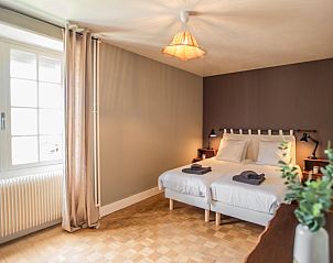 Gemtliches Schlafzimmer in der Gite du Verger, Ferienhaus in Guignicourt-sur-Vence, Champagne Ardennes, Frankreich.