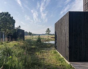 Natural surroundings of Cottage in Wapserveen, cottage in Drenthe, overlooking wide fields and pond.