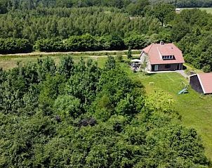 Aerial view of Holiday cottage in Hollandscheveld, surrounded by lush nature in Southwest Drenthe.
