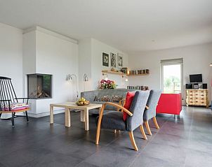 Cozy living room of Holiday home in Hollandscheveld, with modern furnishings in Drenthe.