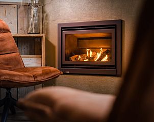 Knusse open haard in Vakantiehuisje in Beneden-Leeuwen, perfect voor koude avonden.