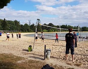 Actieve stranddag met volleybal bij Chalet Beach Home, gelegen in Eindhoven, Kempen, Noord Brabant.