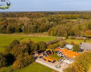 Aerial photo of Cottage in Enschede, vacation accommodation in Twente, surrounded by nature.