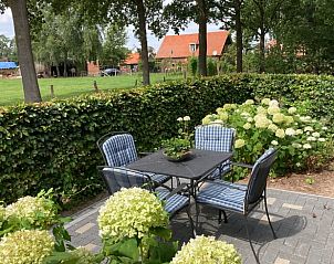 Uitzicht op het groene landschap vanaf het terras van Vakantiehuis in Oldenzaal, een bed and breakfast in Twente.