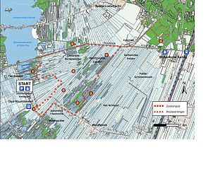 Wandelroutekaart nabij UT073 vakantiehuis Westbroek Utrecht