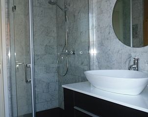 Stijlvolle badkamer in Villa Village, Scharendijke, met luxe douche en moderne wastafel in Zeeland.