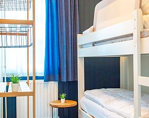 Slaapkamer met stapelbed in Bungalow Houtsnip, Zoutelande, Walcheren, ideaal voor kinderen.