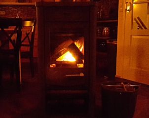 Knusse houtkachel in Vakantiehuis in Reeuwijk, perfect voor gezellige avonden.