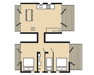Plattegrond van Huisje in Oud Ade, vakantiehuis in Groene Hart, Zuid-Holland.