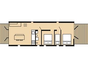 Floor plan of Cottage in Oud Ade, vacation home in the Green Heart, South Holland.